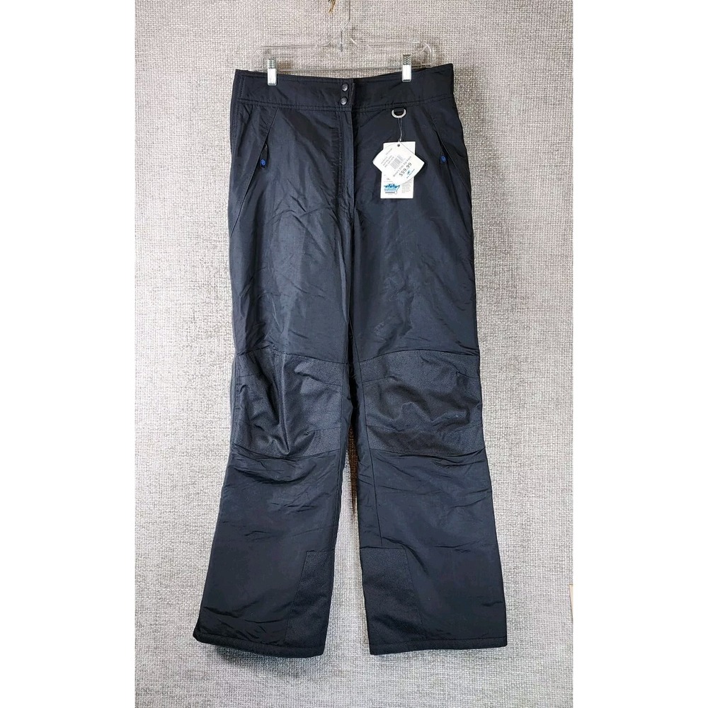Slalom Snow Pants Womens L Black Side Zip Insulated Ski Snowboard Soft Shell NEW
